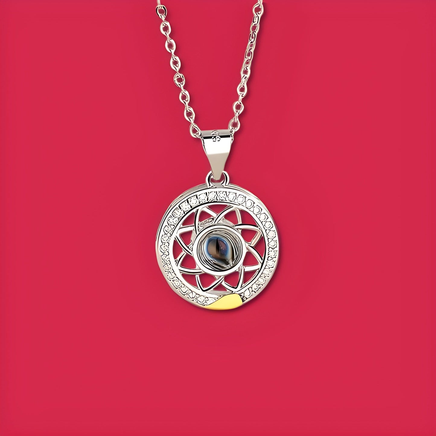 Amorelo™ Photo Projection Necklace with Personalized Sun & Moon Pendants