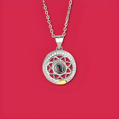 Amorelo™ Photo Projection Necklace with Personalized Sun & Moon Pendants