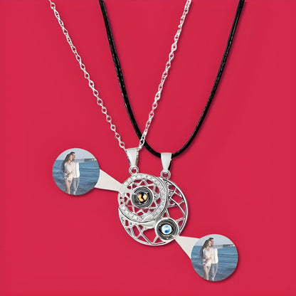 Amorelo™ Photo Projection Necklace with Personalized Sun & Moon Pendants