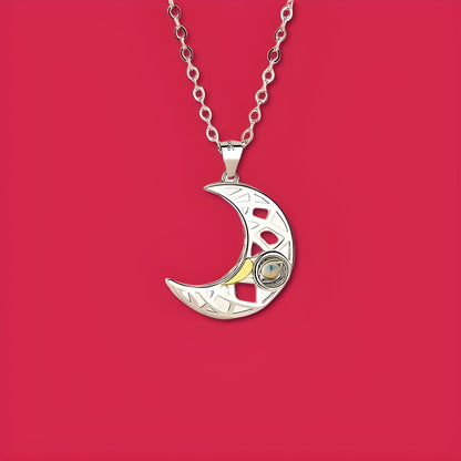 Amorelo™ Photo Projection Necklace with Personalized Sun & Moon Pendants